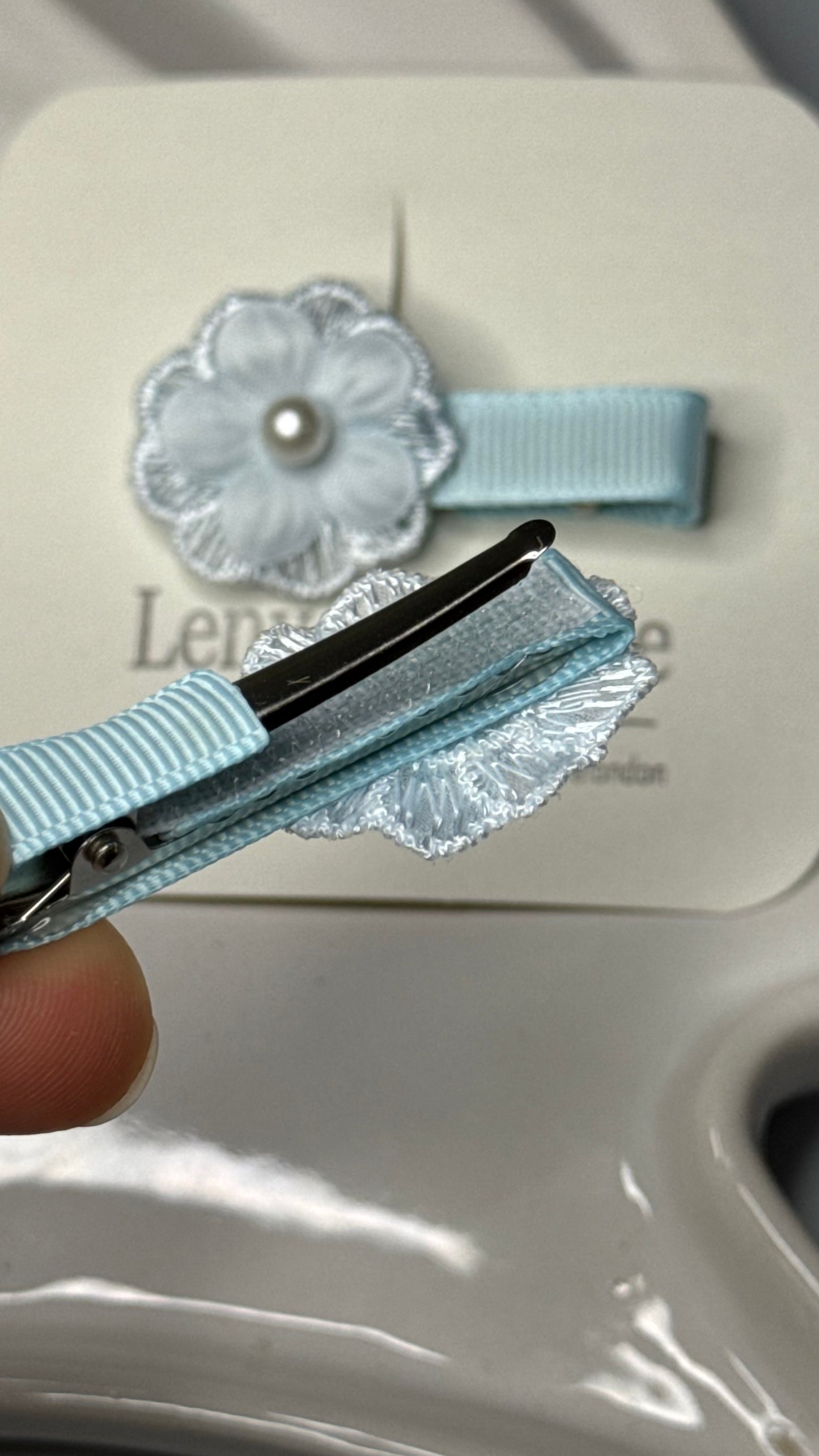 Blue flower hair clip