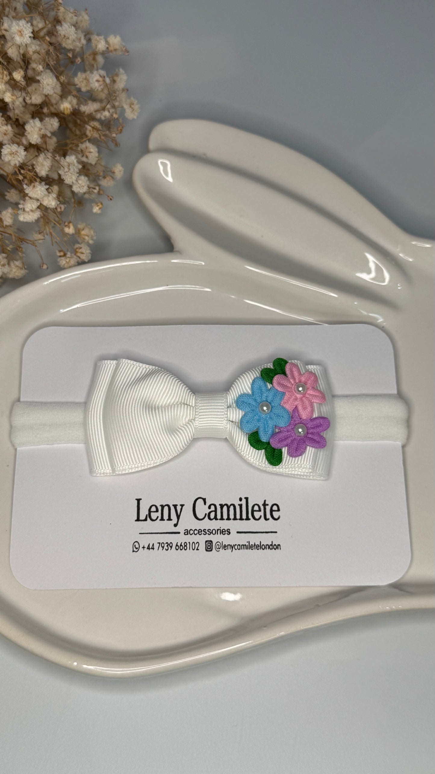 Flowers soft headband - newborn