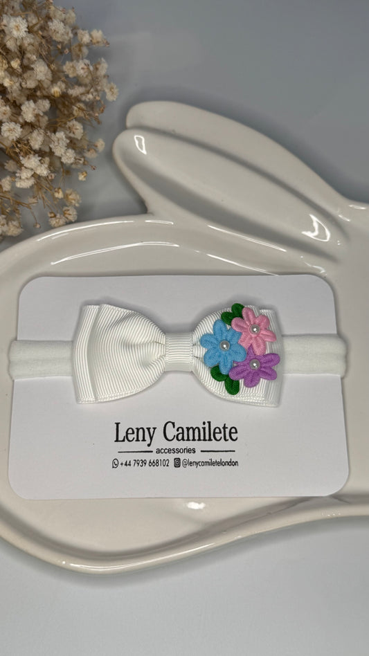 Flowers soft headband - newborn