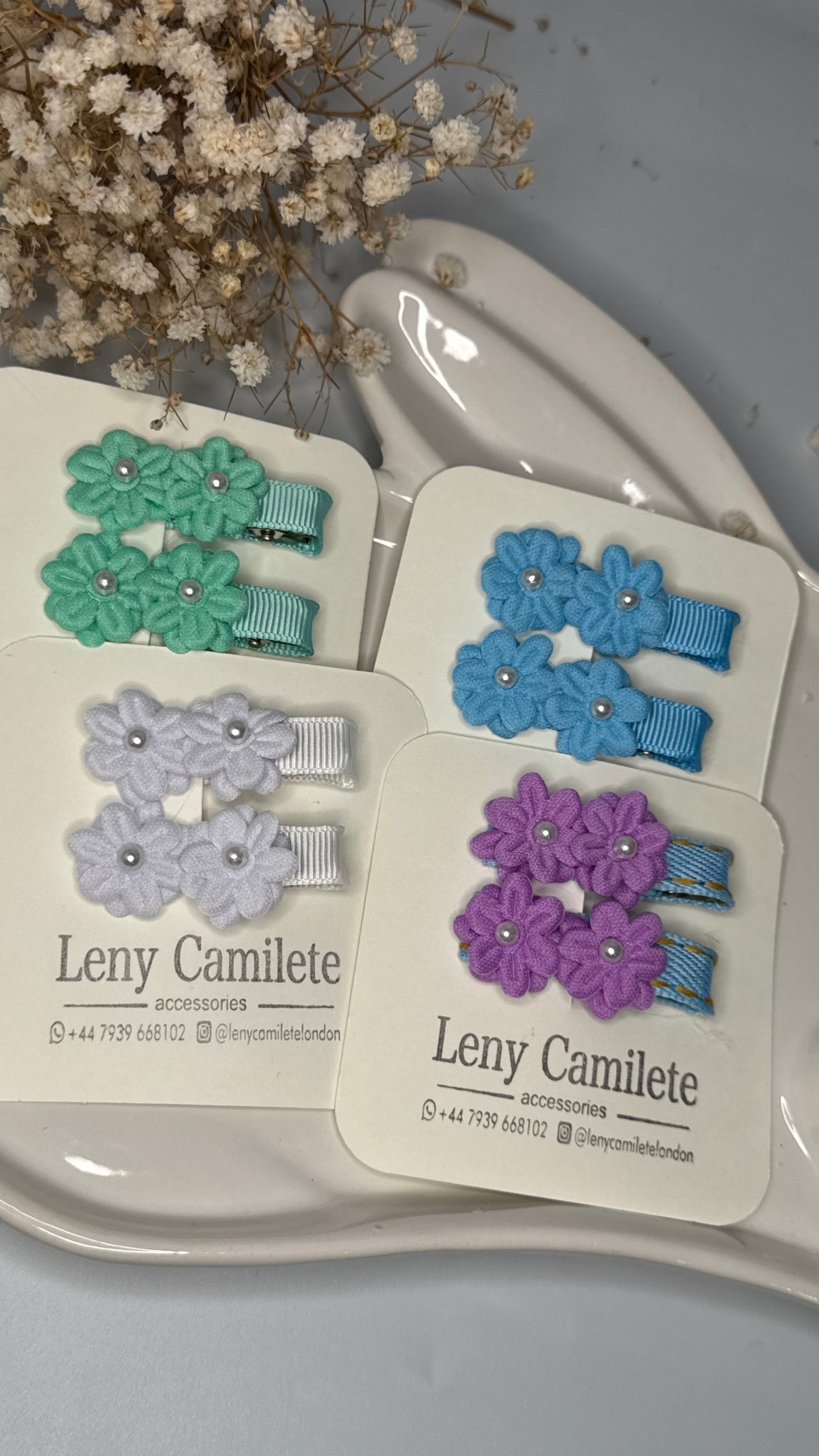 Flower Hair Clips Set