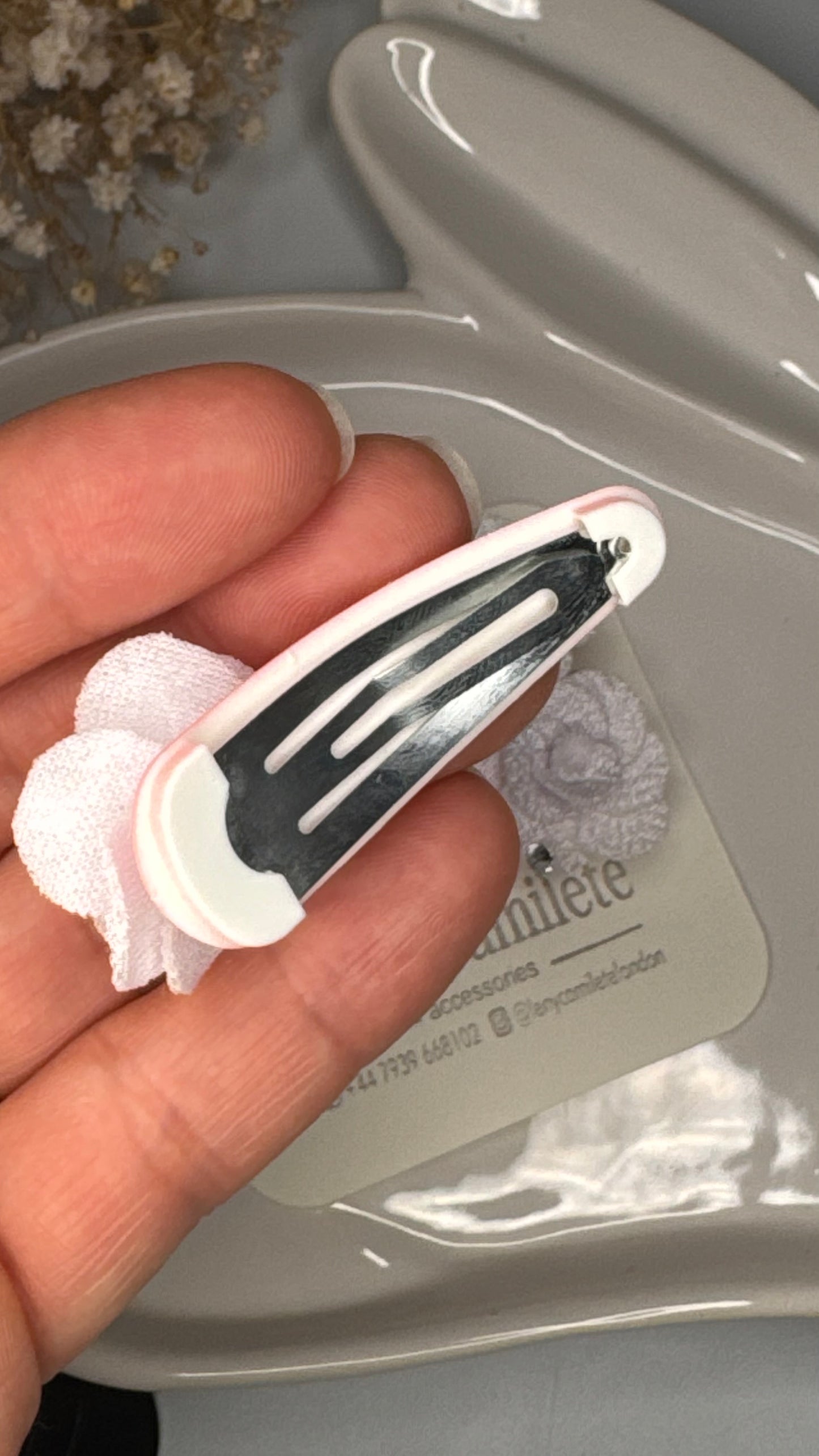 White flower hair clip