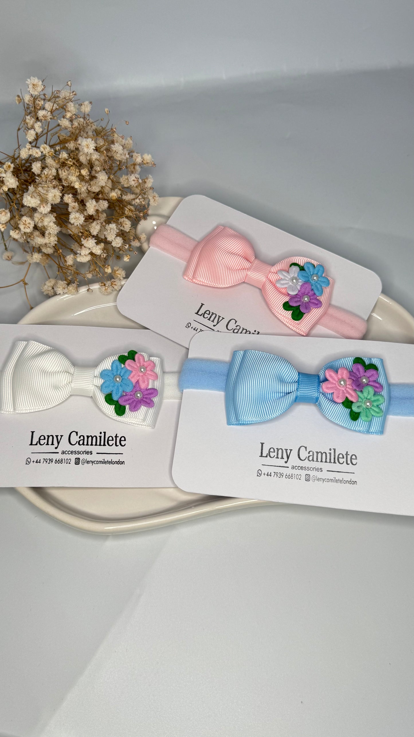 Flowers soft headband - newborn