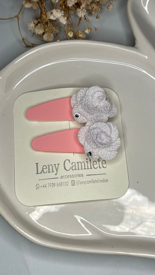 Rose Snap Hair Clip Set