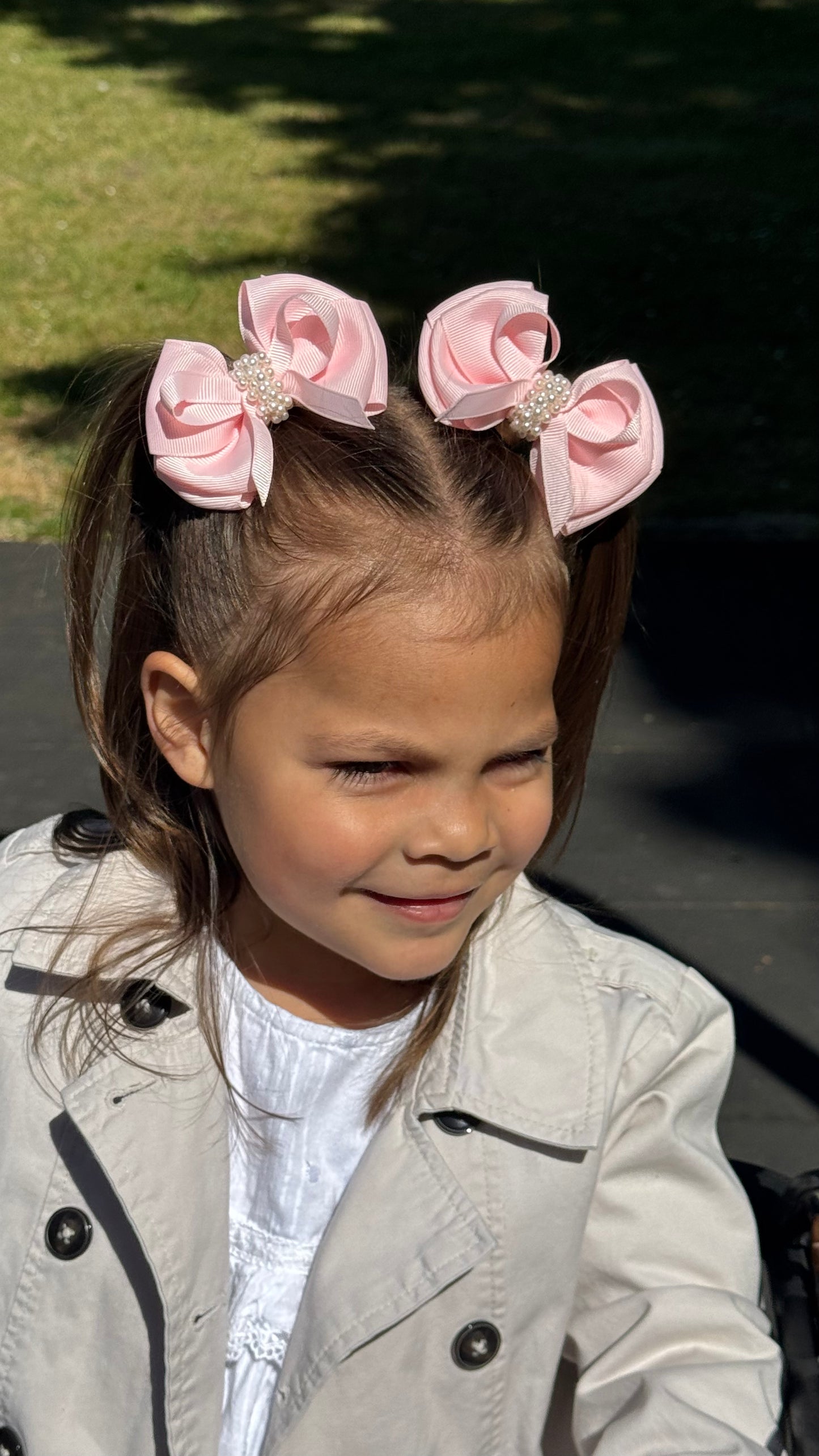 Grosgrain embroidered bow/ hair bow / pigtail - £9.50 each